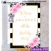 40th 50th 60th birthday welcome sign template,Pink flowers welcome sign template, (134ap)